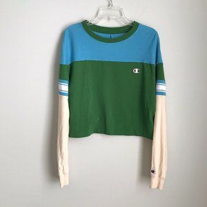 Champion Blue and Green Long Sleeve Tee
